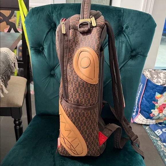 Sprayground Brown and Tan Graphic Backpack - Picture 5 of 10